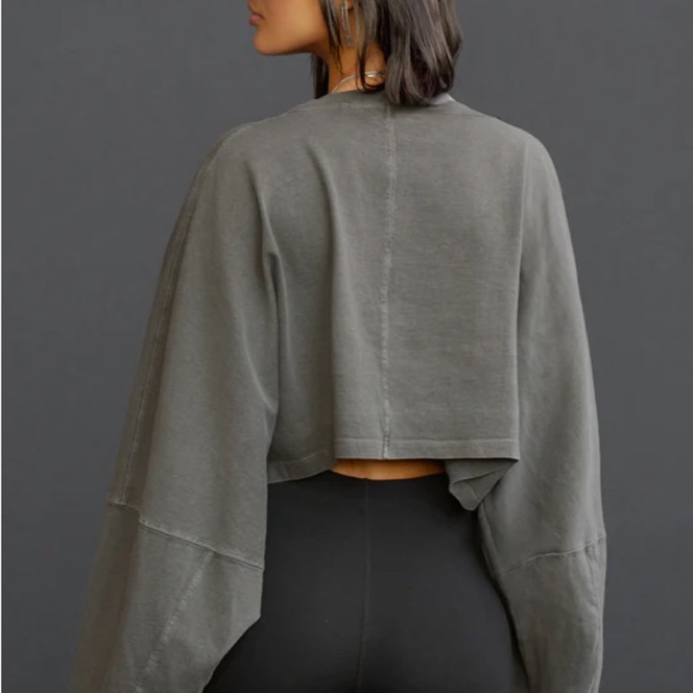 Gray Cropped Sweatshirt